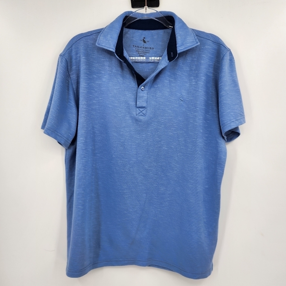Tailorbyrd Short Sleeve Polo Shirt Mens Size Large Blue